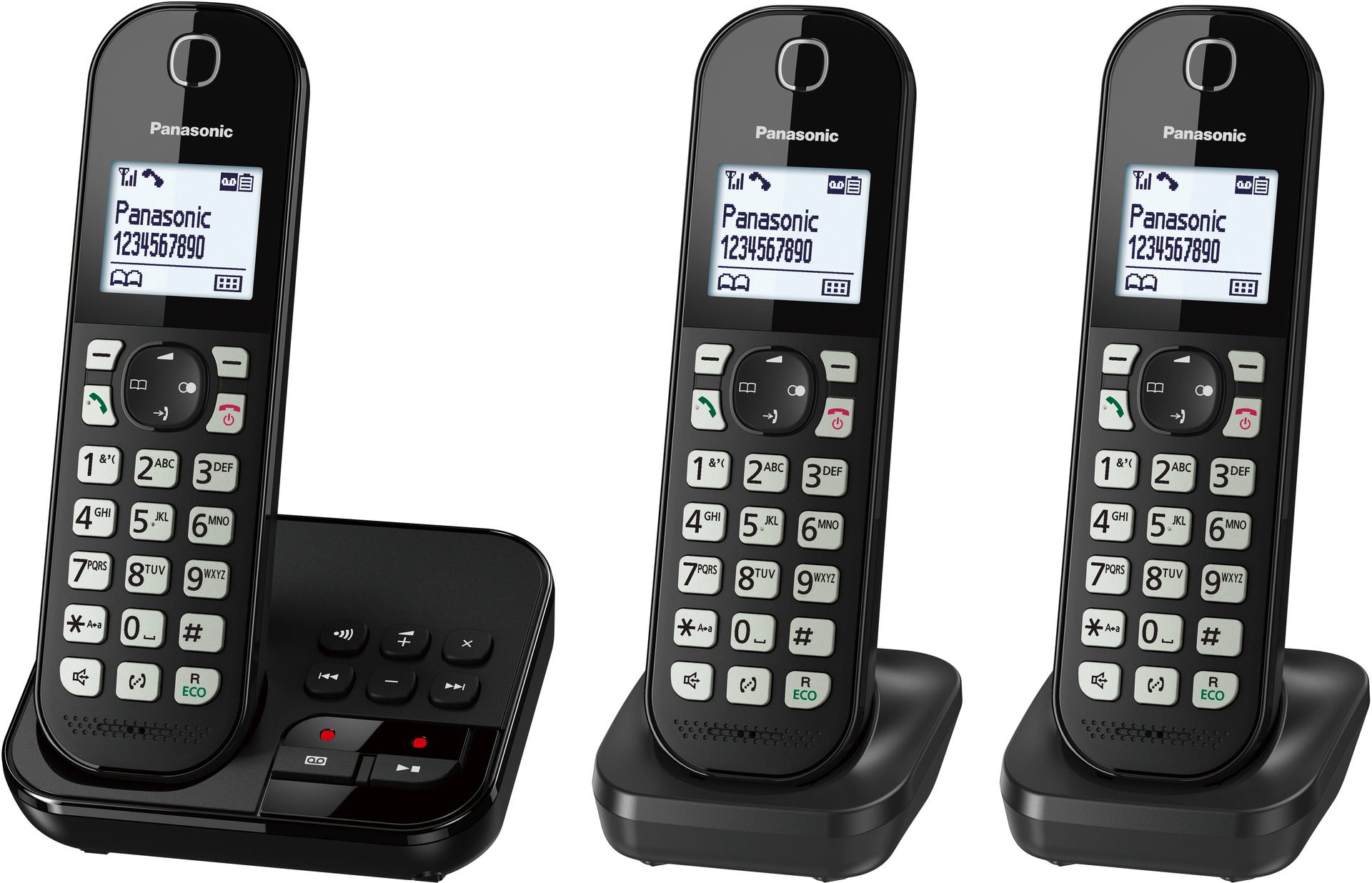Panasonic Schnurlostelefon mit AB KX-TGC463 Trio - schwarz Panasonic Schnurlostelefon mit AB KX-TGC463 Trio - schwarz